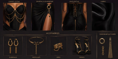 THE MONĀ NOIRE™ — Signature Corset & Draped Skirt Set - MĀJIC by MONĀ