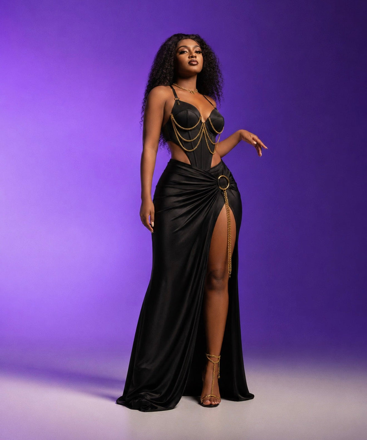 THE MONĀ NOIRE™ — Signature Corset & Draped Skirt Set - MĀJIC by MONĀ